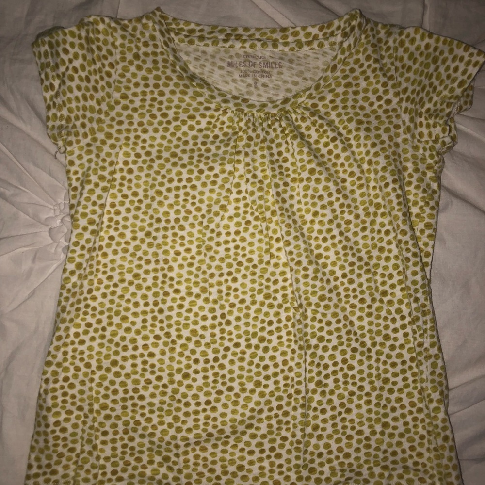 LIKE NEW Crewcuts light green dot short sleeve